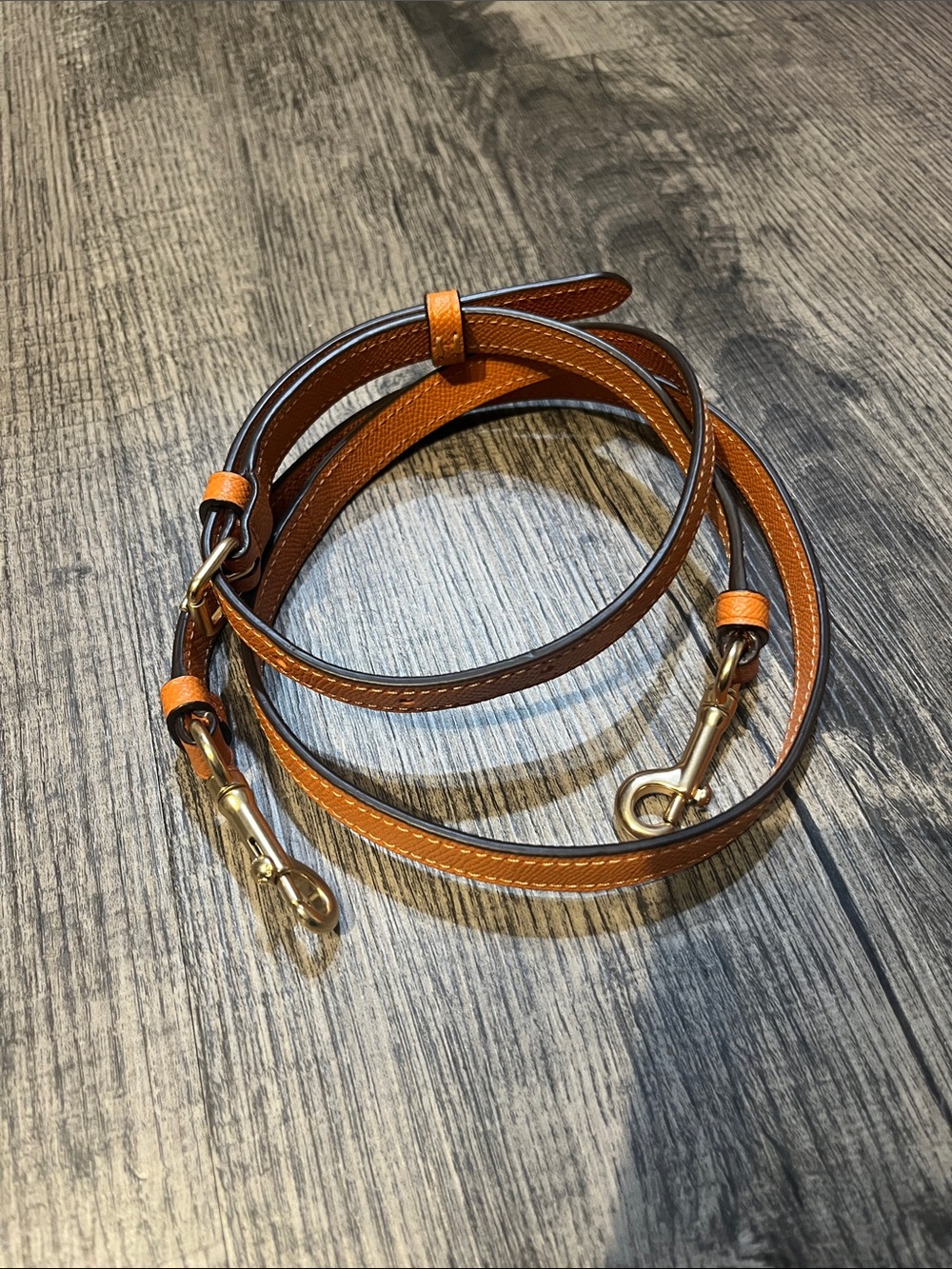 Coach Leather Crossbody/Shoulder Strap in Tan with Gold Hardware